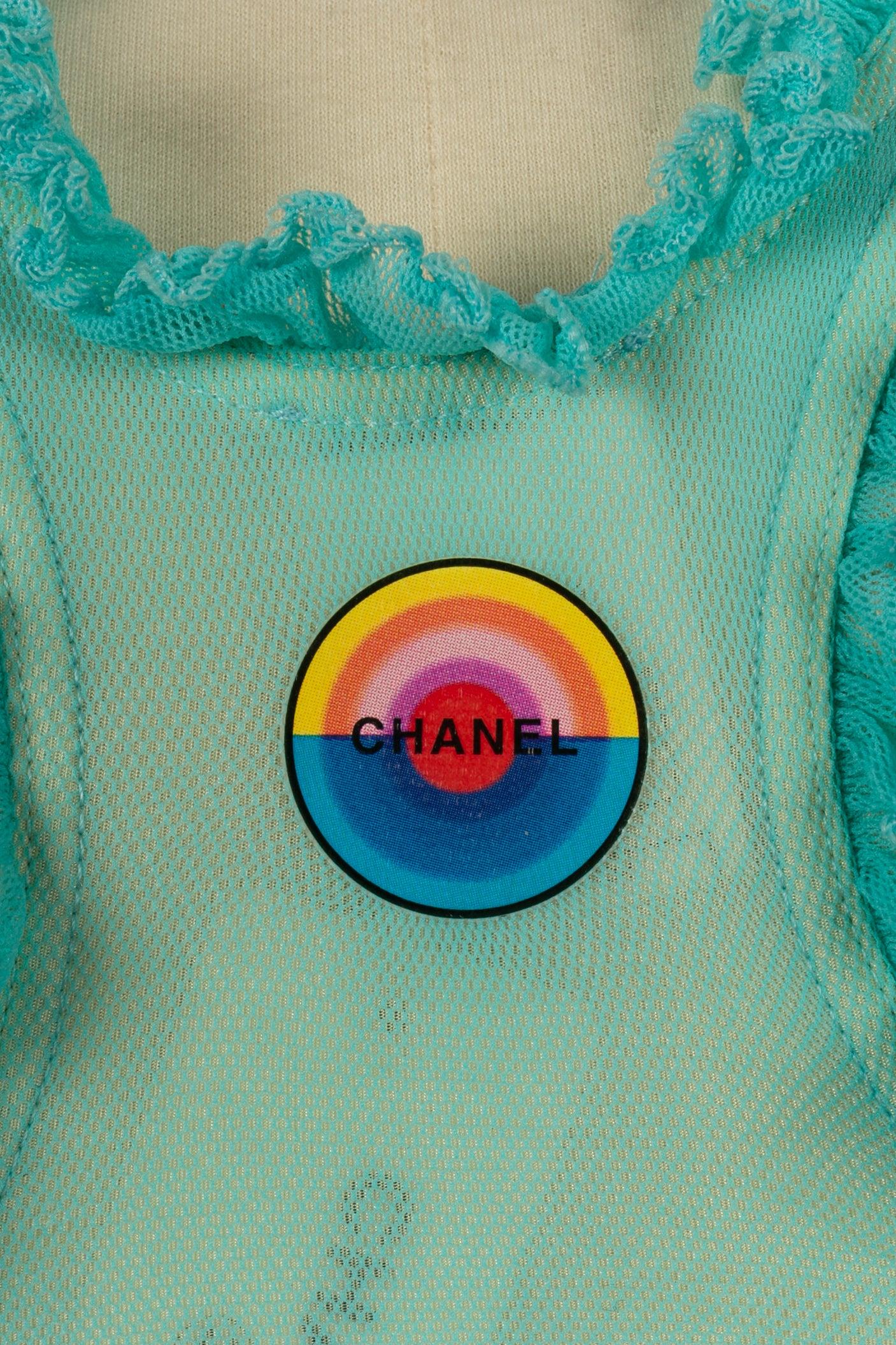 Chanel Turquoise Swimsuit / Bodysuit, 2001 For Sale 1