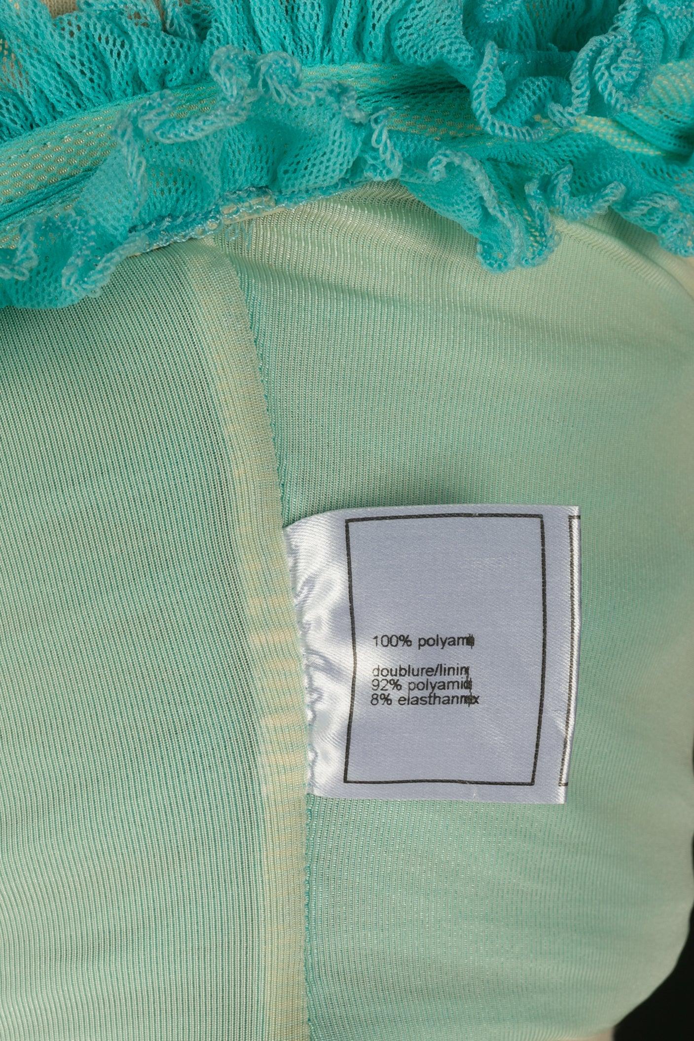 Chanel Turquoise Swimsuit / Bodysuit, 2001 For Sale 3