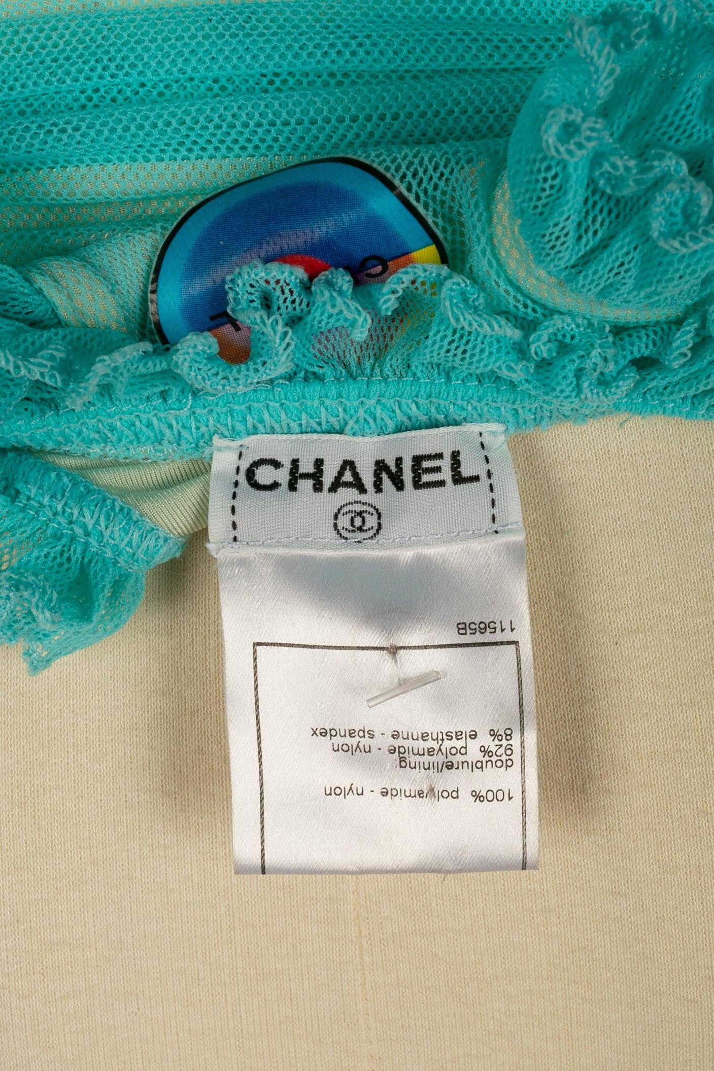 Chanel Turquoise Swimsuit / Bodysuit, 2001 For Sale 4