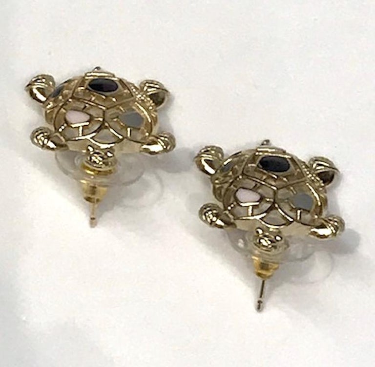 Chanel Turtle Earrings, 2019 Cruise Collection at 1stDibs