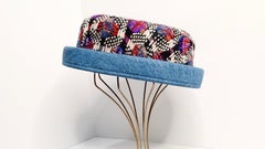 Chanel Tweed and Denim Bowler Hat