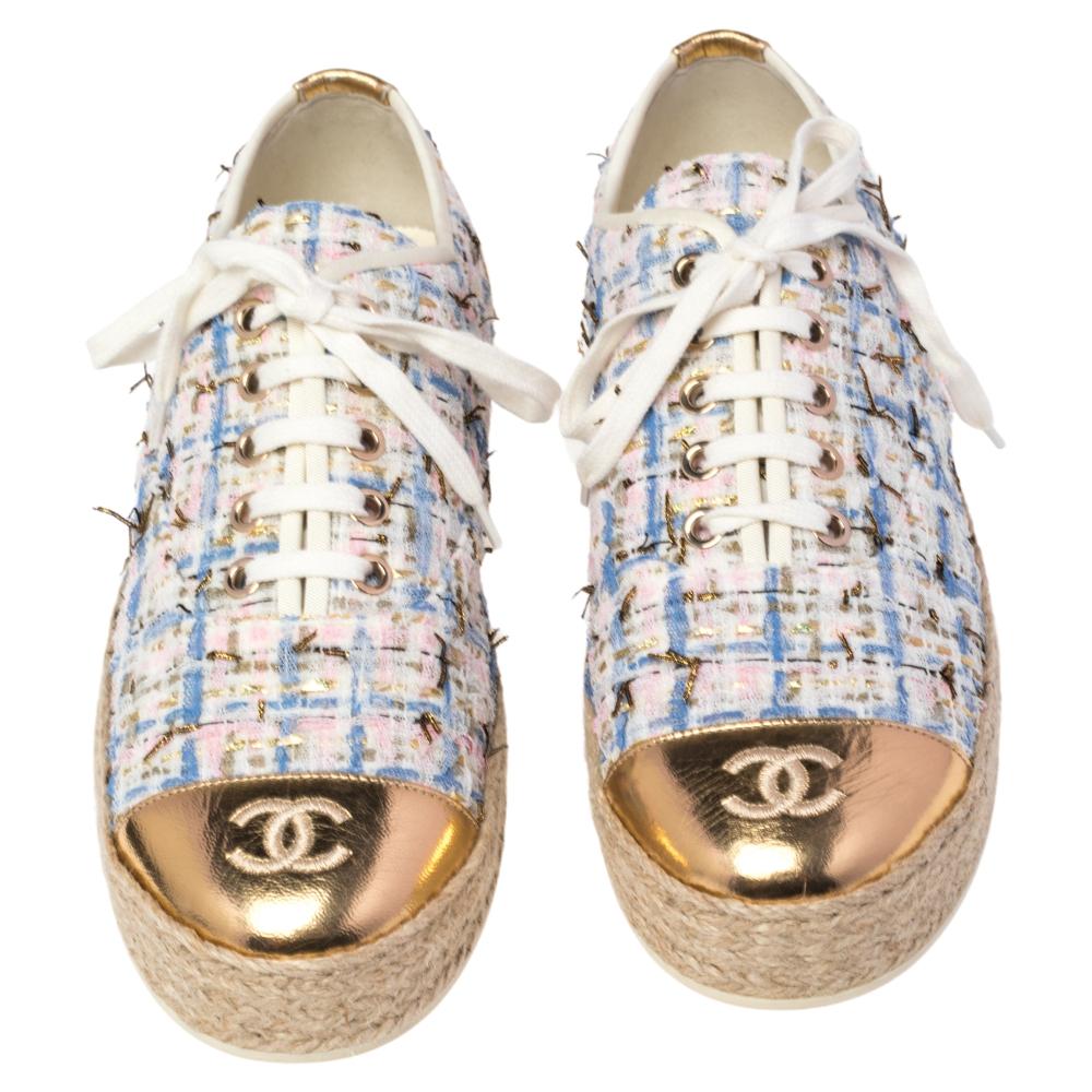 chanel tweed slippers