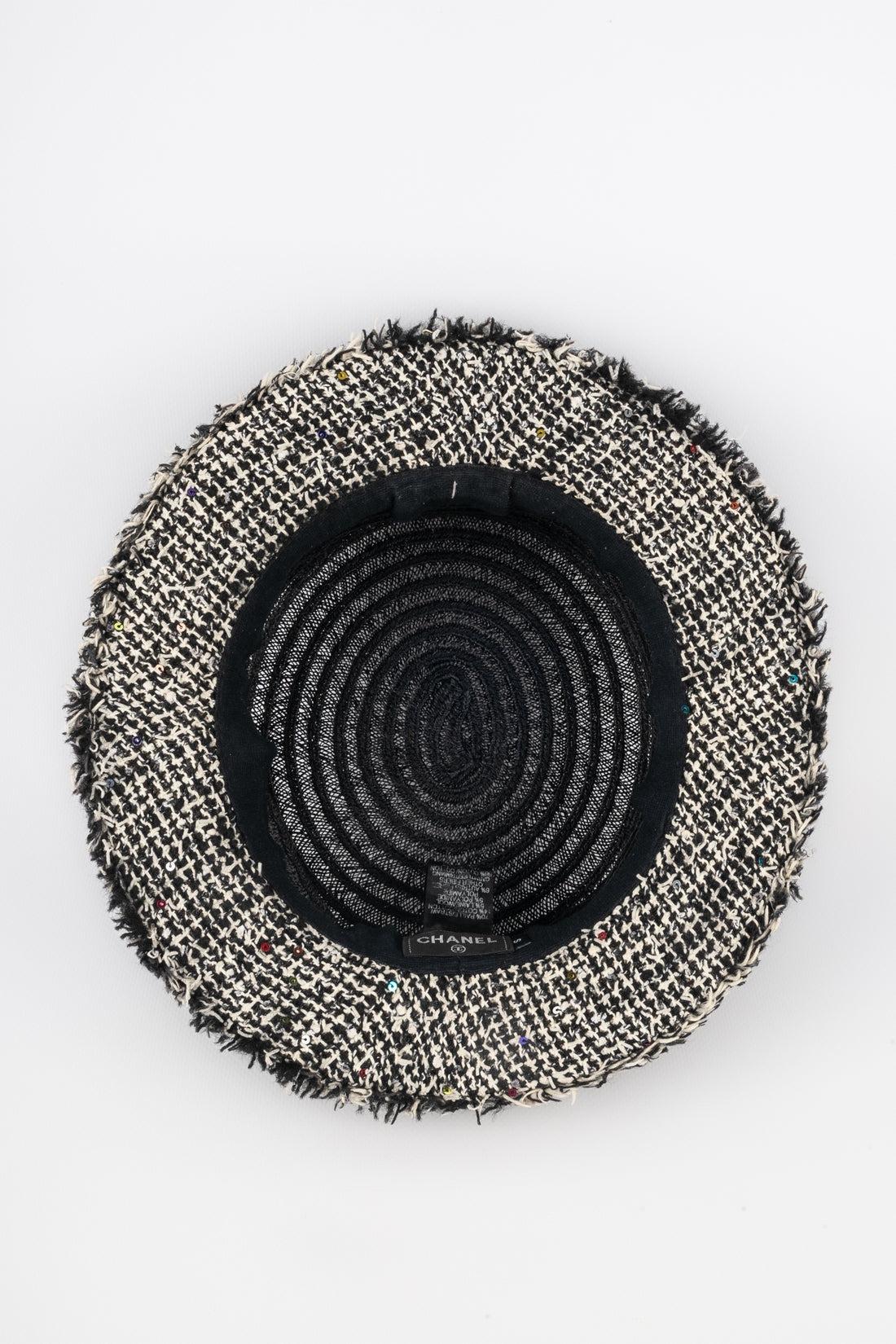 Women's Chanel Tweed and Straw Hat