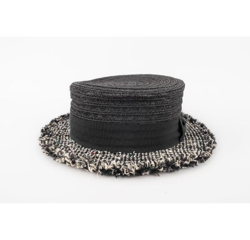 Chanel Tweed and Straw Hat 1
