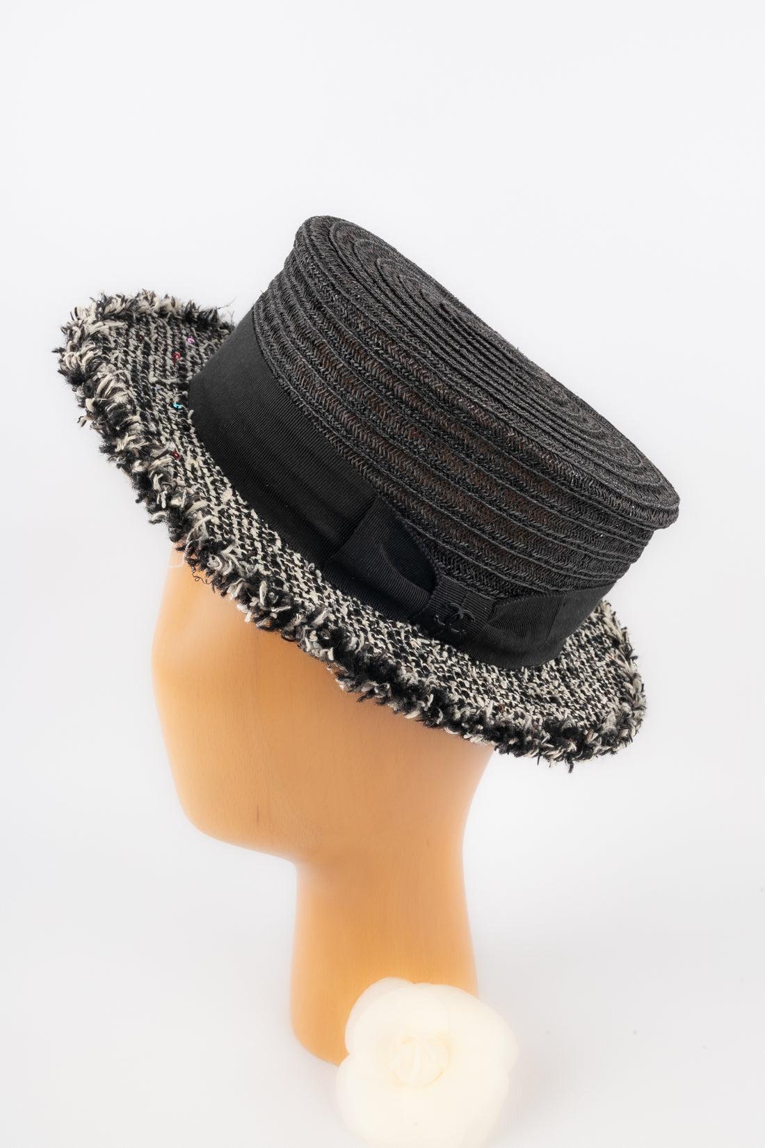 Chanel Tweed and Straw Hat 2