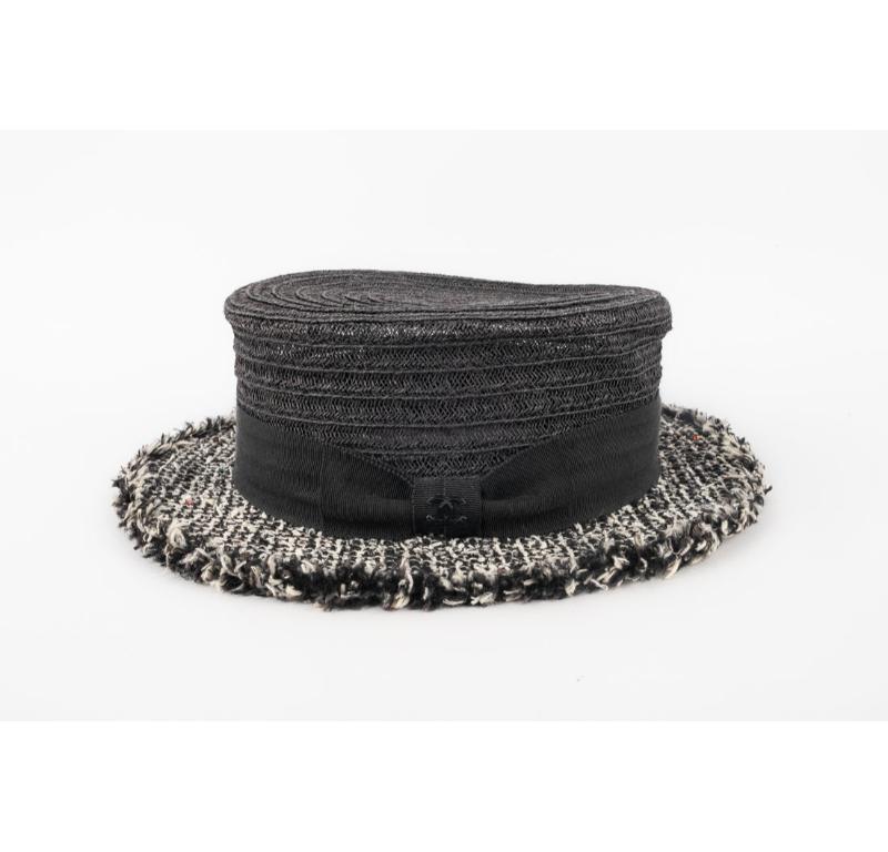 Chanel Tweed and Straw Hat 3