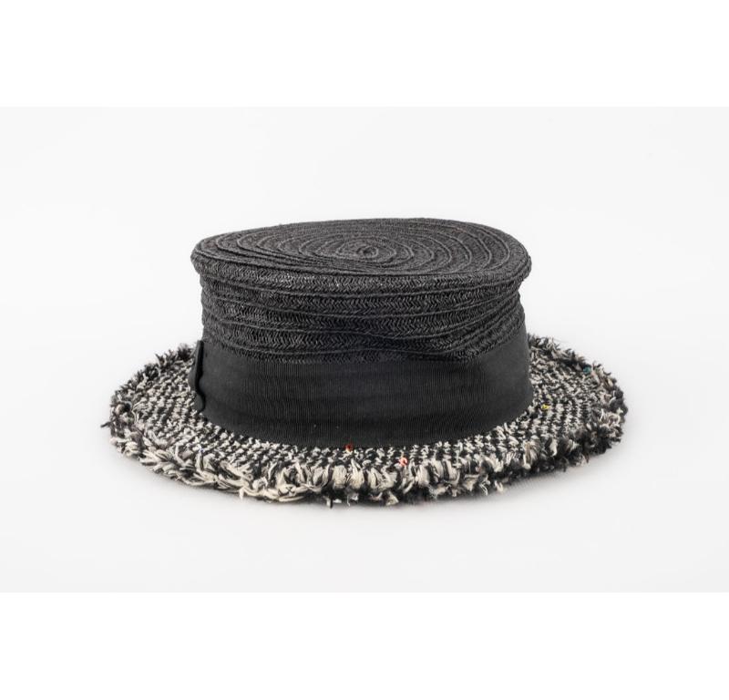 Chanel Tweed and Straw Hat 4