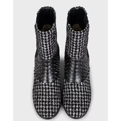Chanel Tweed Ankle Boots, Size 38.5