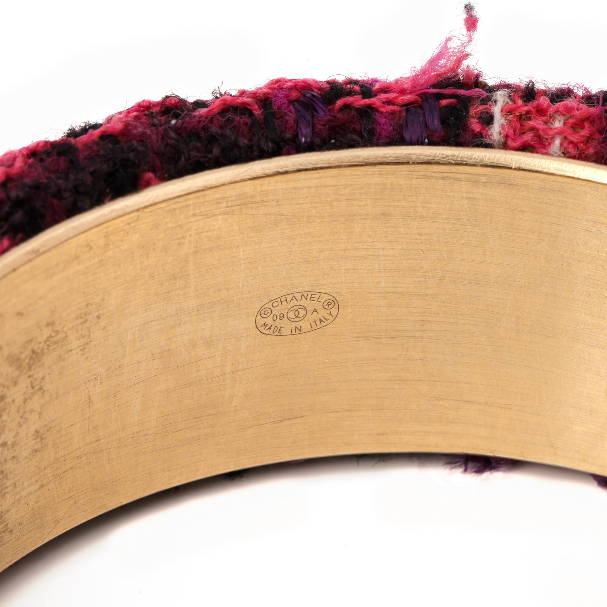 Women's Chanel Tweed Bangle For Sale