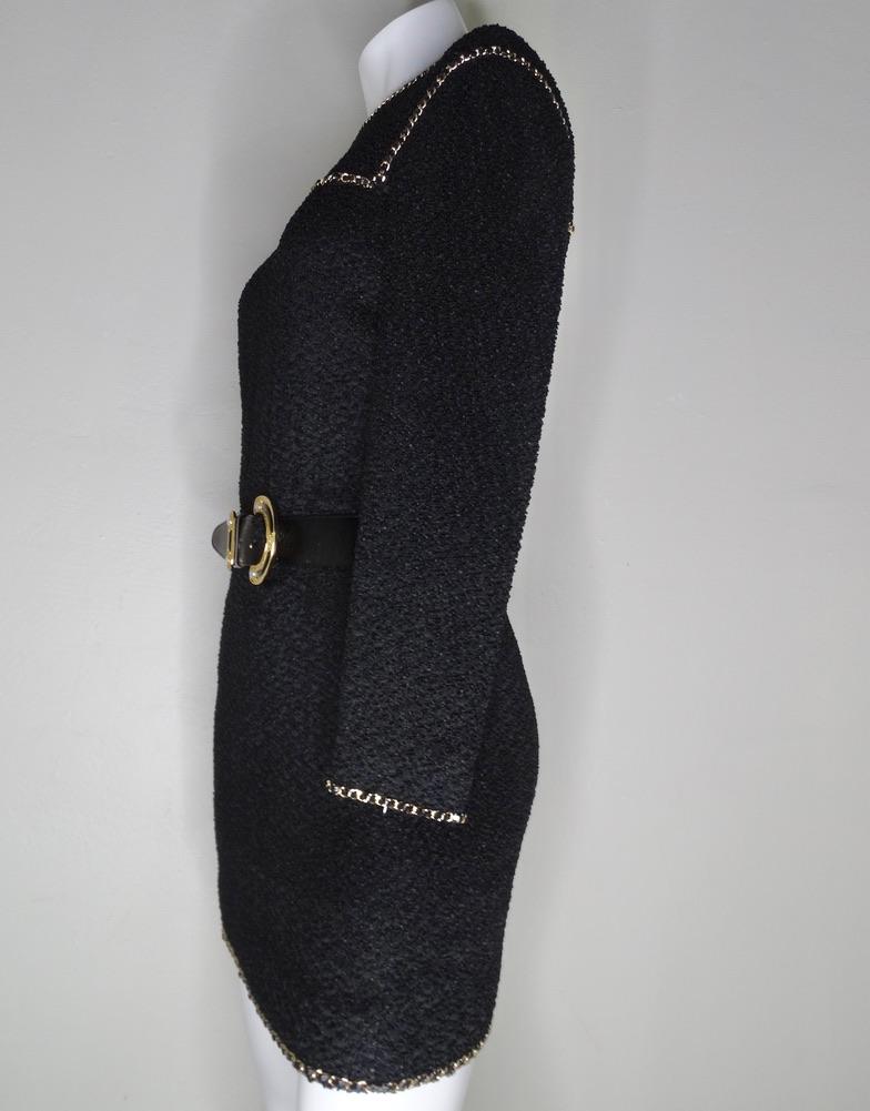 Chanel Tweed-Kleid mit Gürtel im Angebot 1