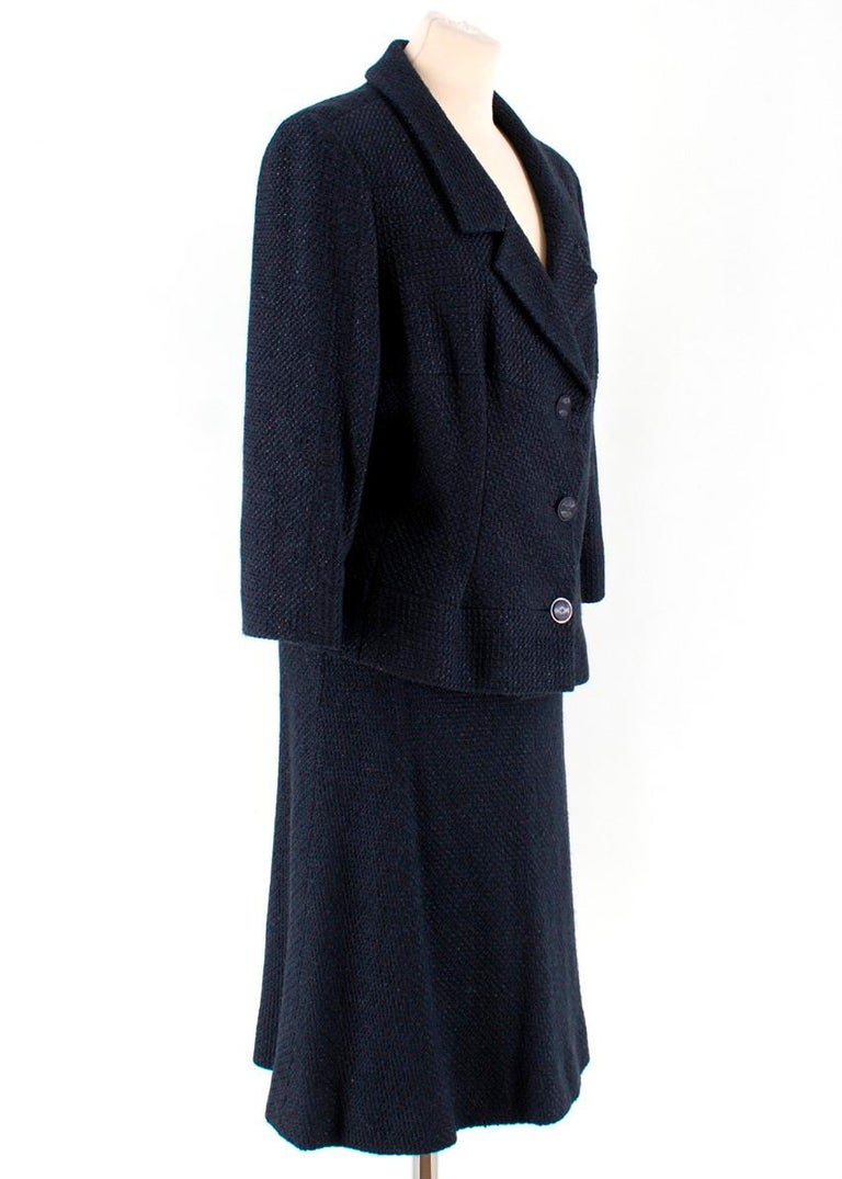 Chanel Tweed Blazer and Skirt Coordinate Set Size 44 at