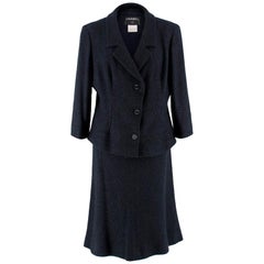 Chanel Tweed Blazer and Skirt Coordinate Set Size 44