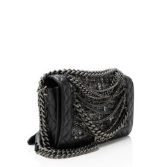 Chanel Tweed Calfskin Paris Dallas Enchained Old Medium Boy Bag