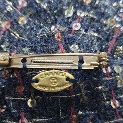 Chanel Tweed Camellia Sequins Brooch