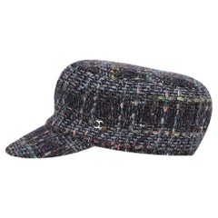 Chanel Tweed Cap With 'CC' Logo Detail