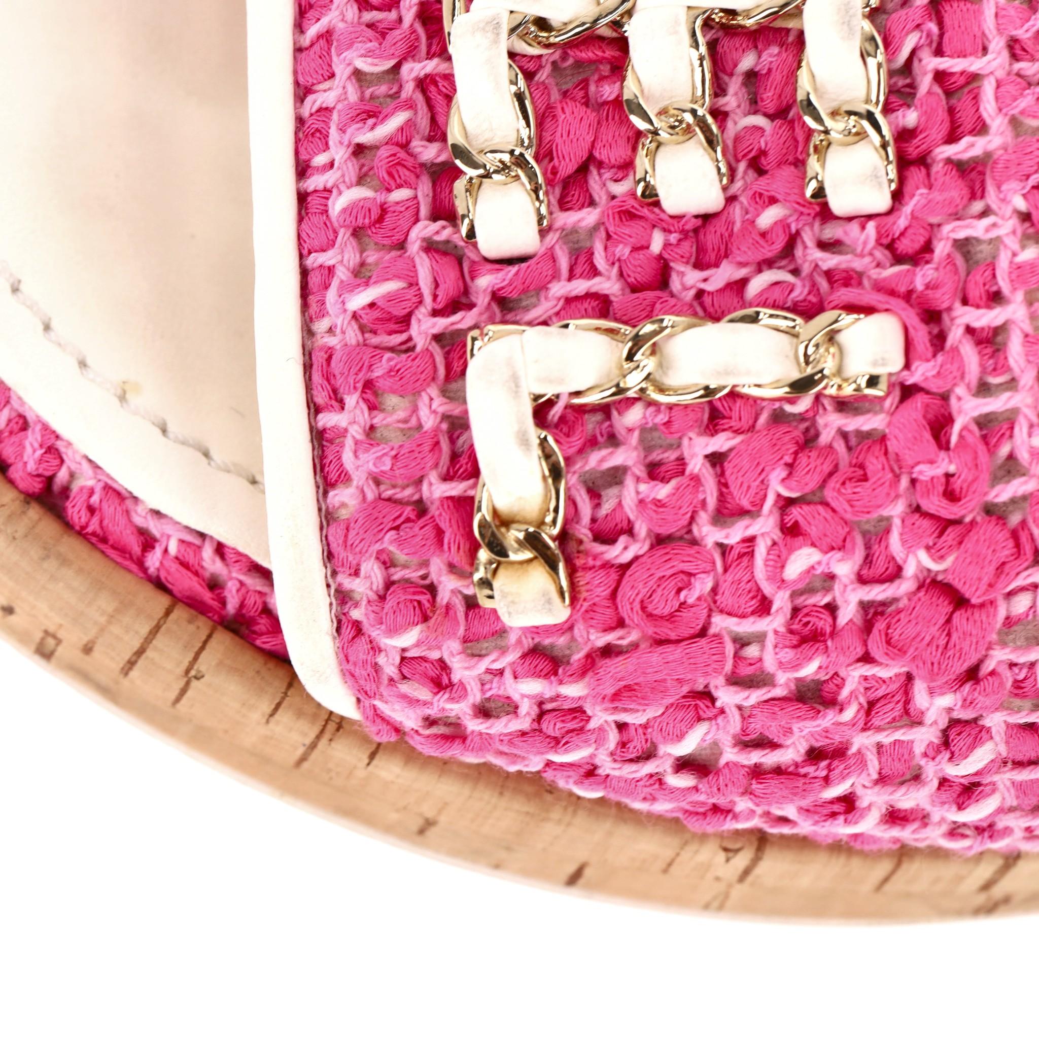 Chanel Tweed 'Chanel' Logo Sandals 3