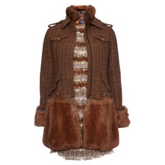 Chanel, tweed coat and dress with imitation fur