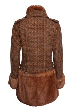 Chanel, tweed coat with imitation fur