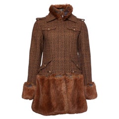 Chanel, tweed coat with imitation fur