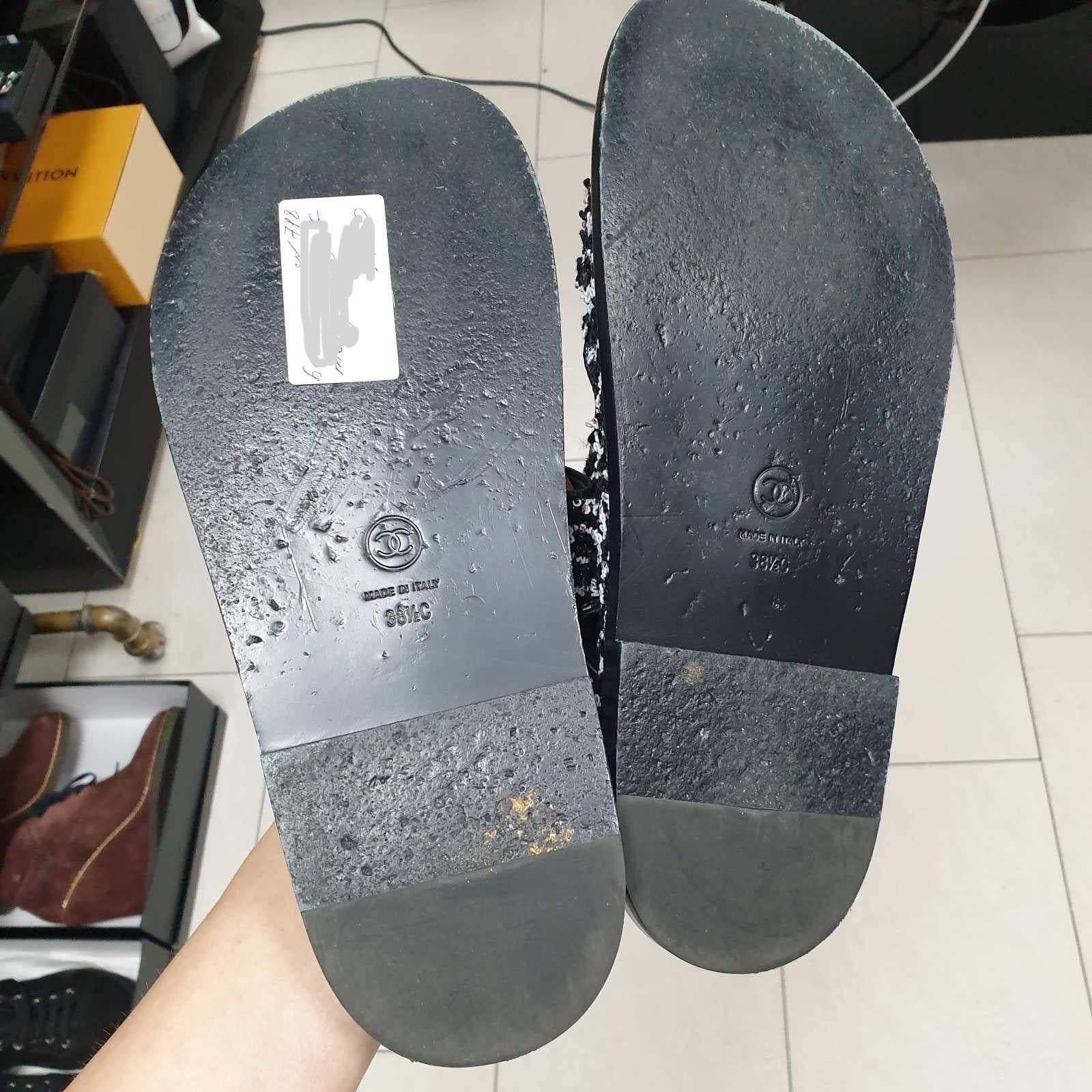 CHANEL Tweed DAD Sandals For Sale 2