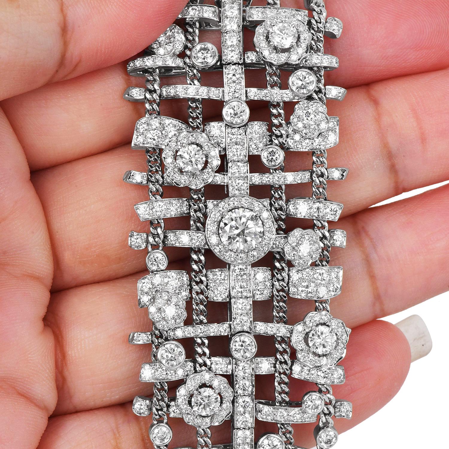 Women's CHANEL Tweed de Chanel 12.00cts Diamond 18K Gold Wrap Bracelet