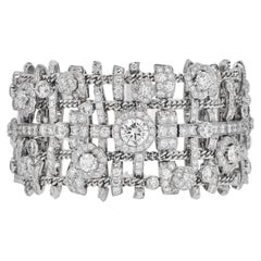 CHANEL Tweed de Chanel 12.00cts Diamond 18K Gold Wrap Bracelet