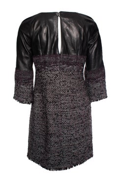 Chanel, tweed dress with leather
