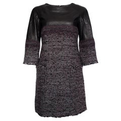 Chanel, tweed dress with leather