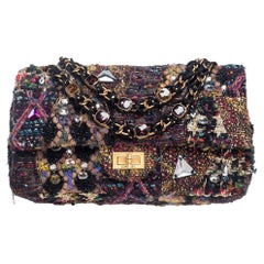 Chanel Tweed Embellished Paris Byzance Reissue 2.55 Classic 225 Flap Bag