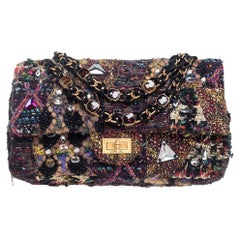 Chanel Tweed Embellished Paris Byzance Reissue 2.55 Classic 225 Flap Bag