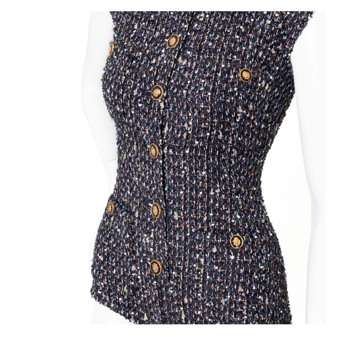 Chanel Tweed FW21 Bodysuit In Excellent Condition For Sale In Los Angeles, CA