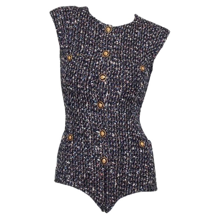 Chanel Tweed FW21 Bodysuit For Sale