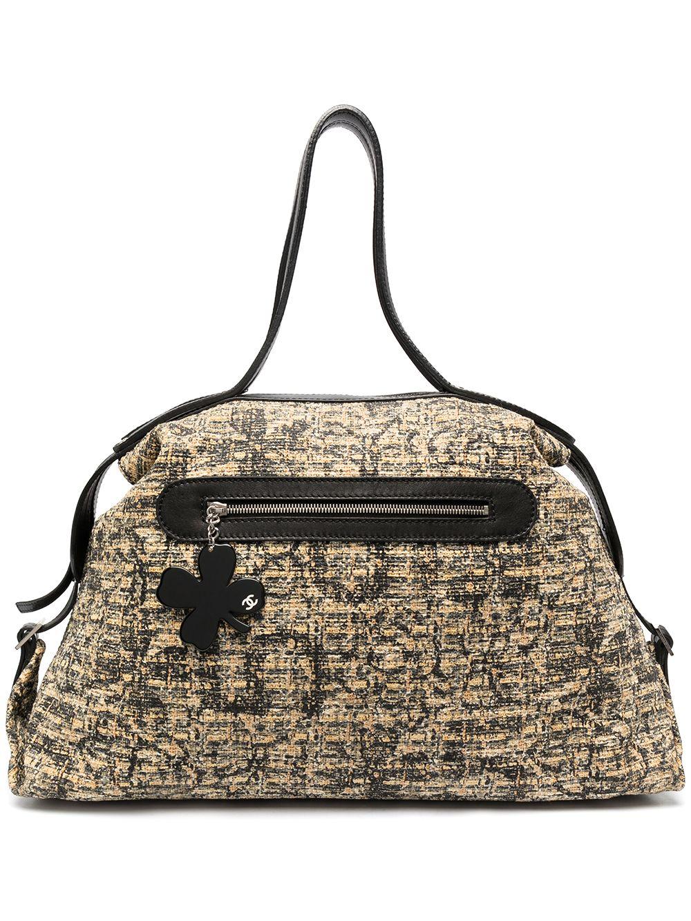 Chanel Tweed Icon Clover Boston Handbag 1