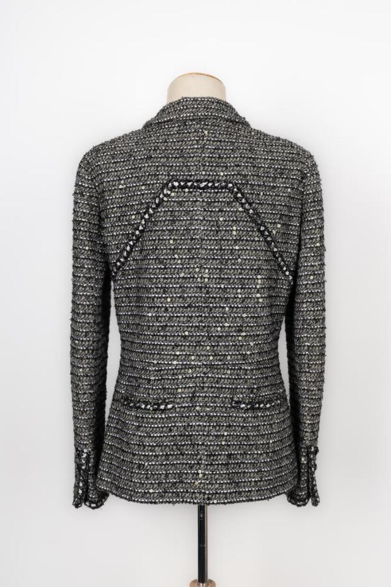 Black Chanel Tweed Jacket, 2006 For Sale