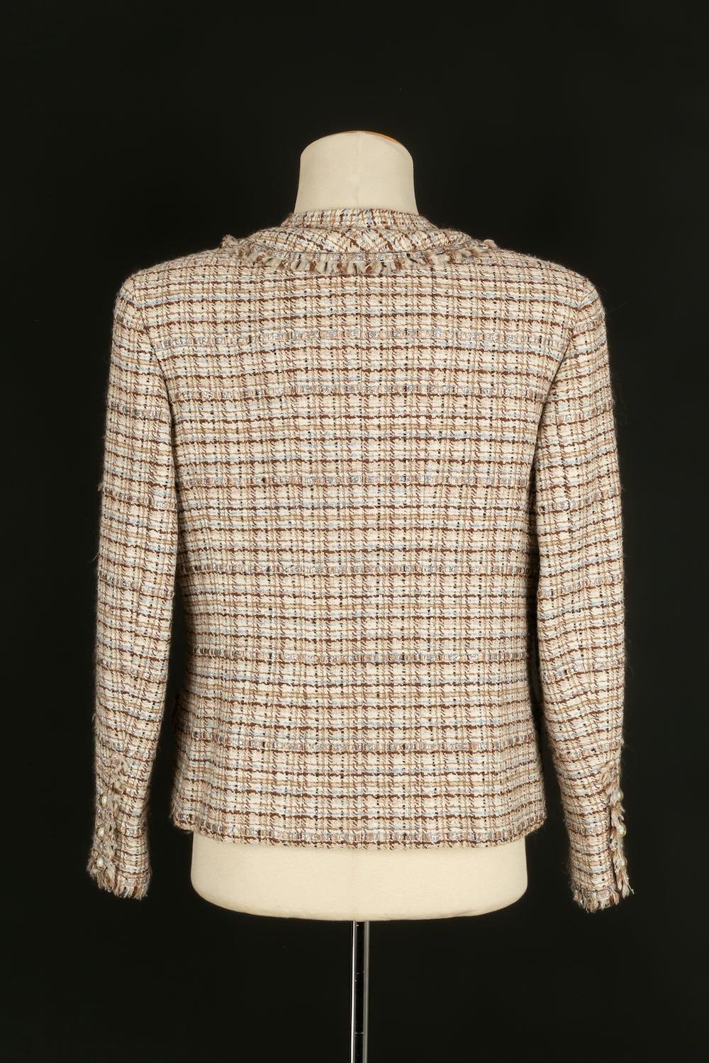 Beige Chanel Tweed Jacket and Skirt Set For Sale