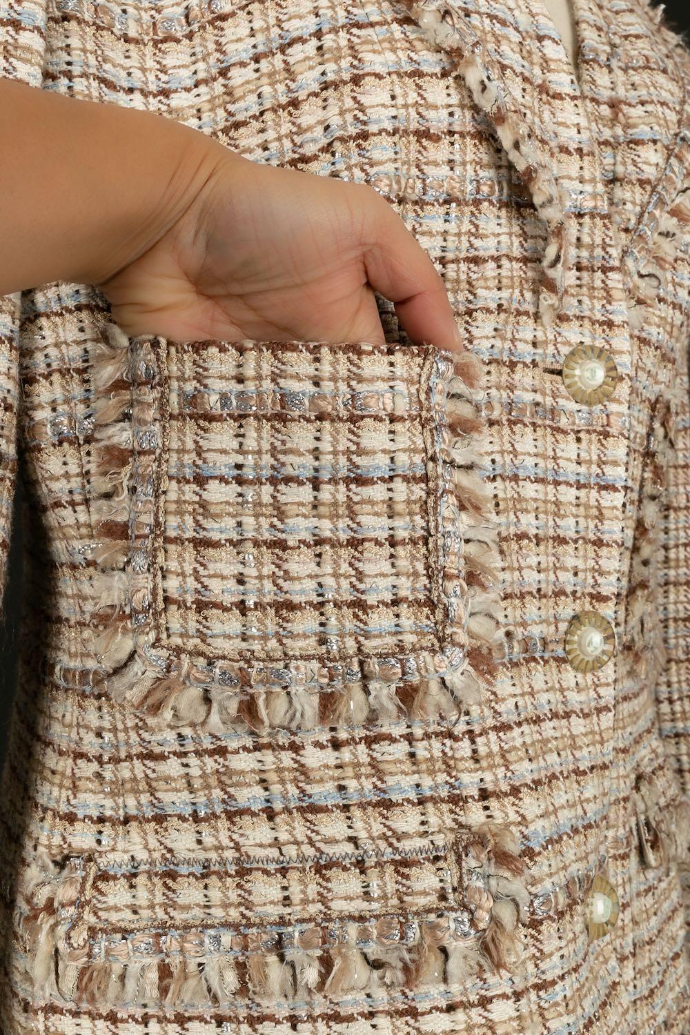 Chanel - Ensemble veste et jupe en tweed en vente 3