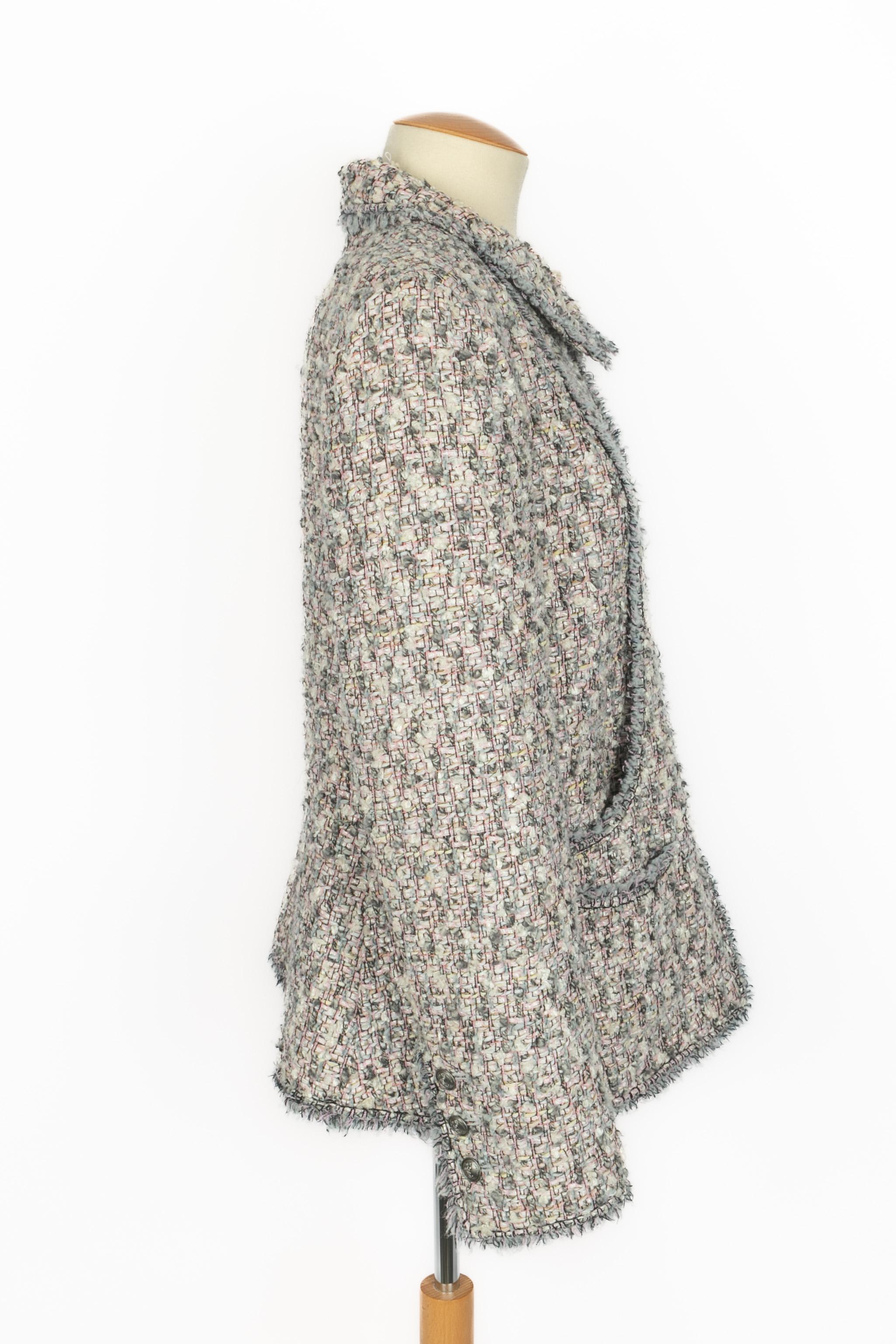 Grigio Giacca Chanel in tweed in vendita
