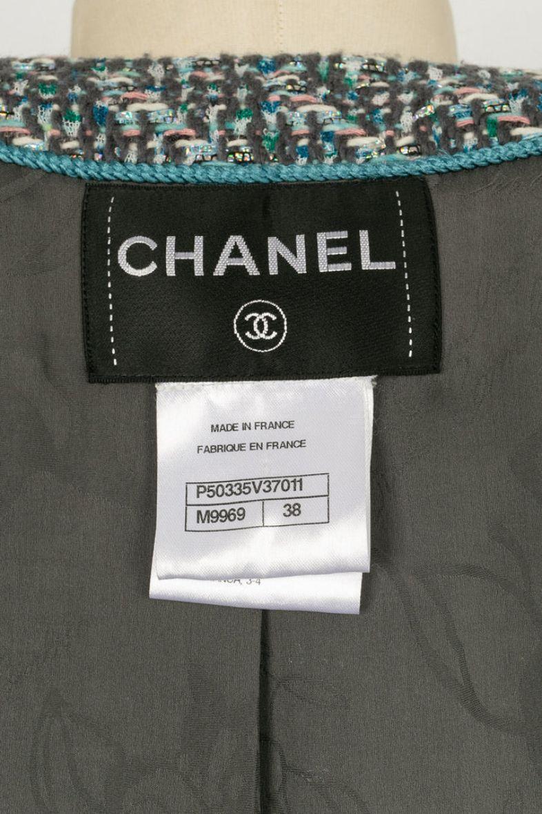Chanel Tweed Jacket in Blue and Green 7