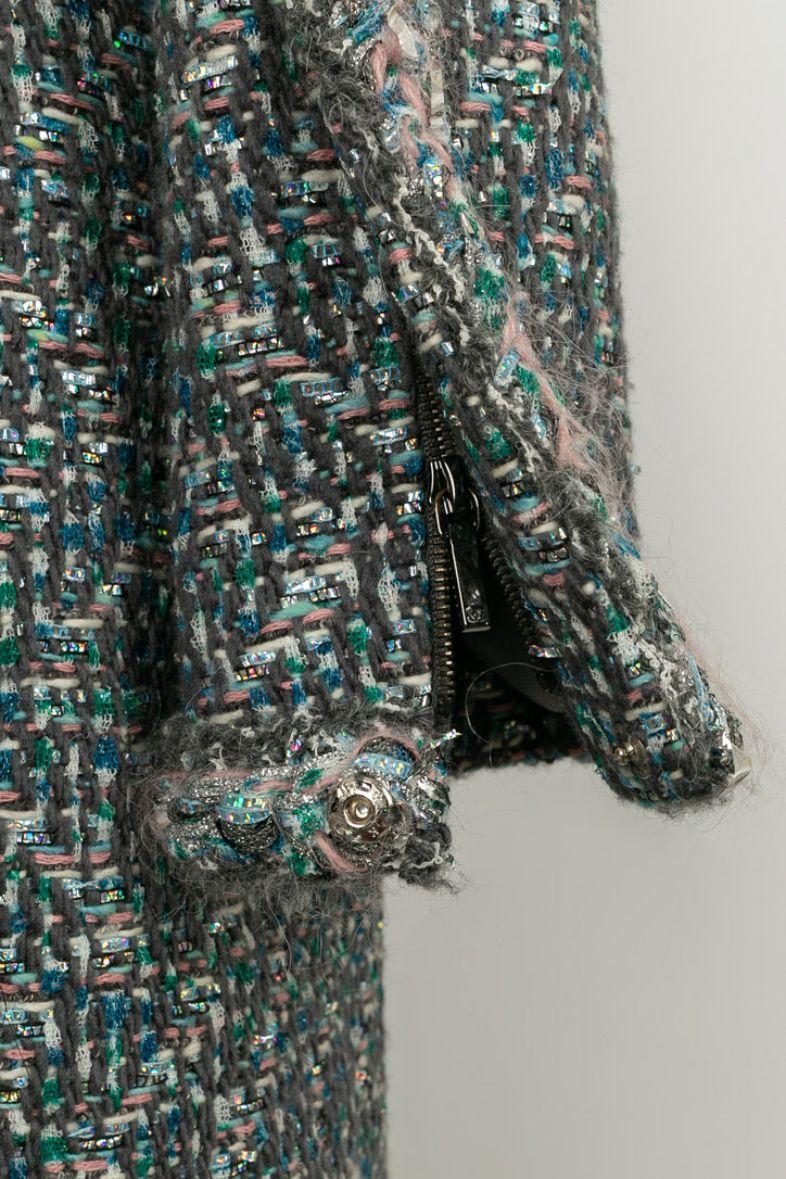 Chanel Tweed Jacket in Blue and Green 2
