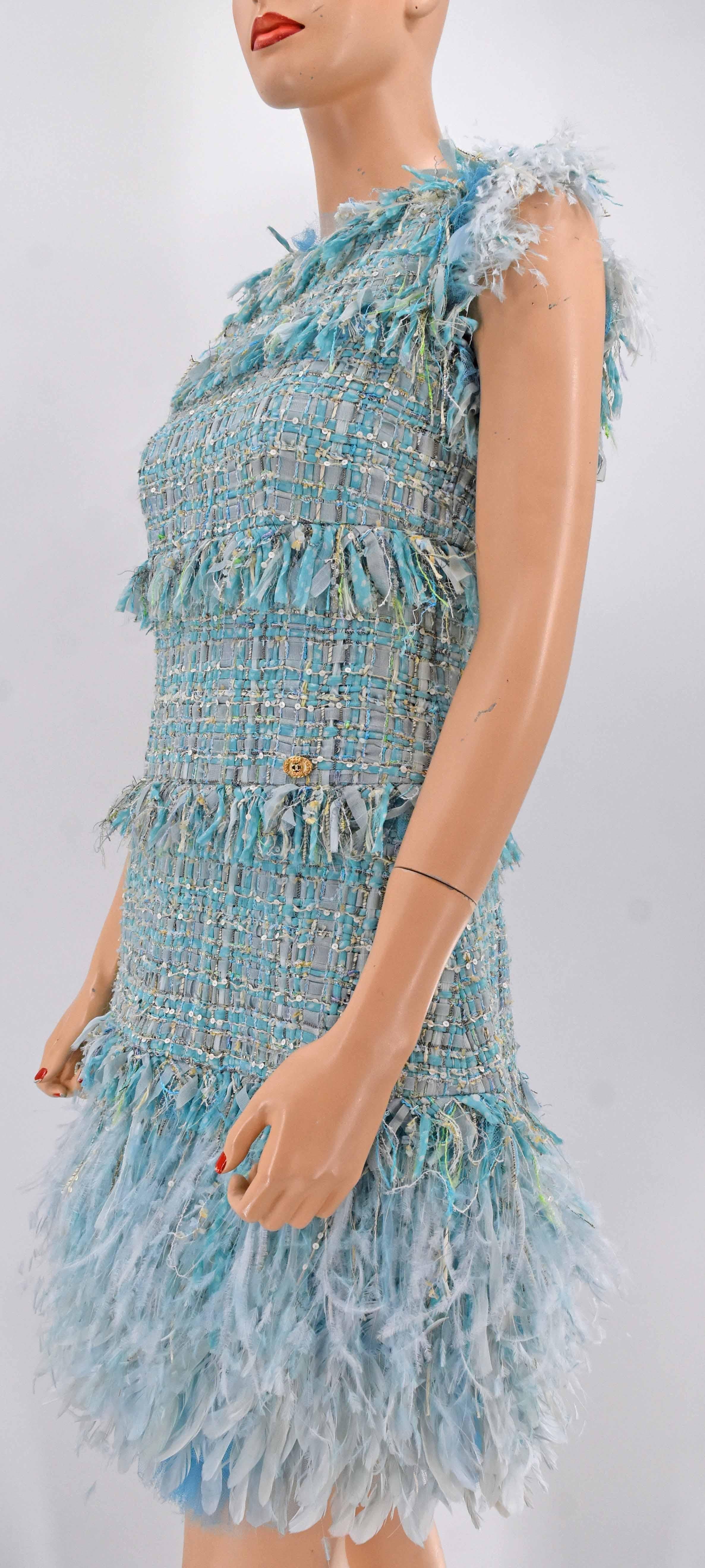Chanel Tweed Jeweled Runway Fringe Dress With Belt NWT $14, 310 11P Spring 2011  For Sale 7