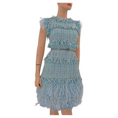 Chanel Tweed Jeweled Runway Fringe Dress With Belt NWT $14, 310 11P Spring 2011 