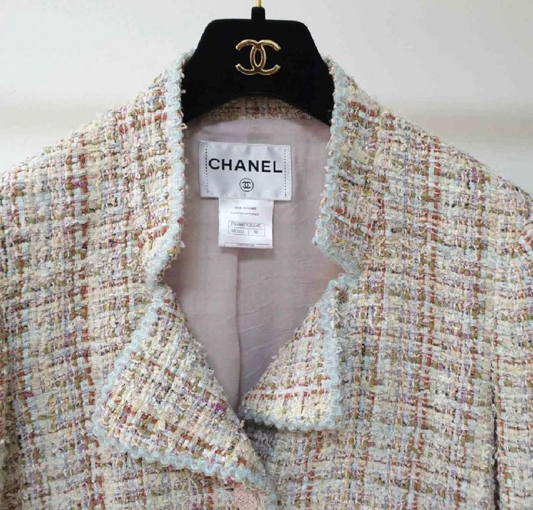 CHANEL Tweed Lesage Multi-Color CC Gold Jacket Blazer at 1stDibs