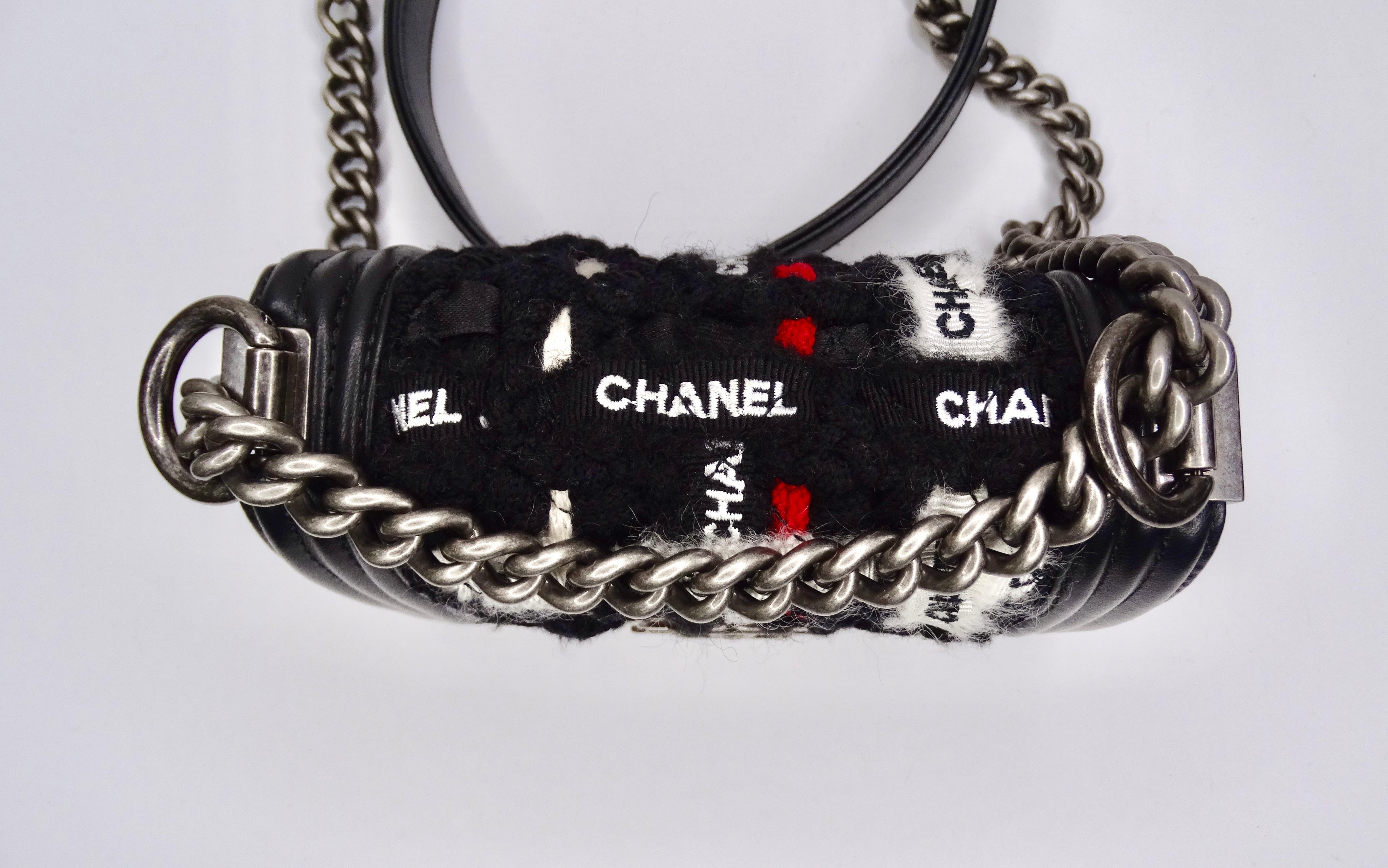 Black Chanel Tweed Limited Edition Boy Bag 