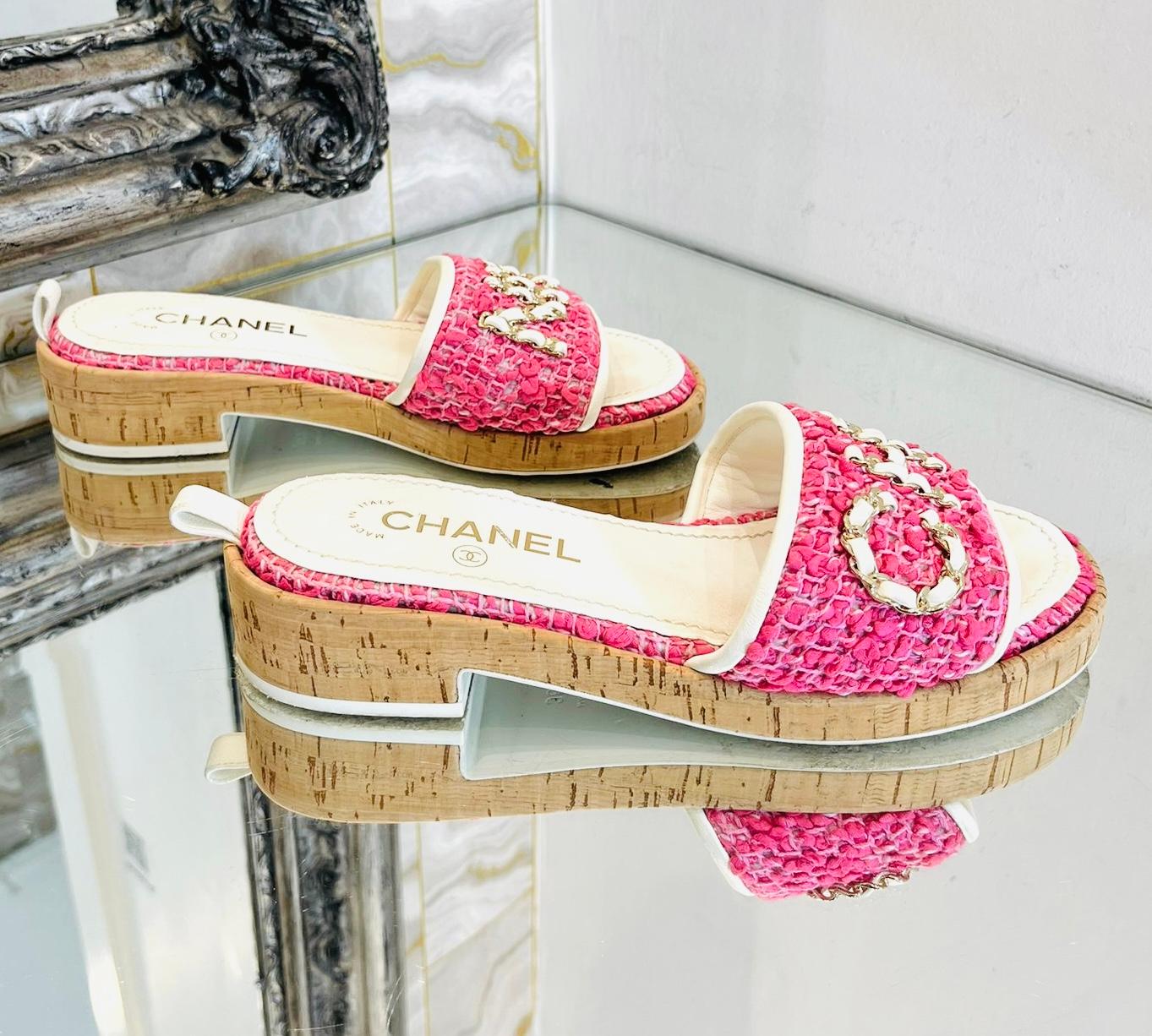 chanel tweed mules