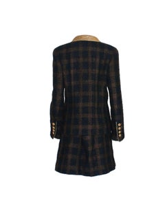 Chanel Tweed & Metallic Gold Lamé Gripoix Button Jacket Blazer Skirt Suit