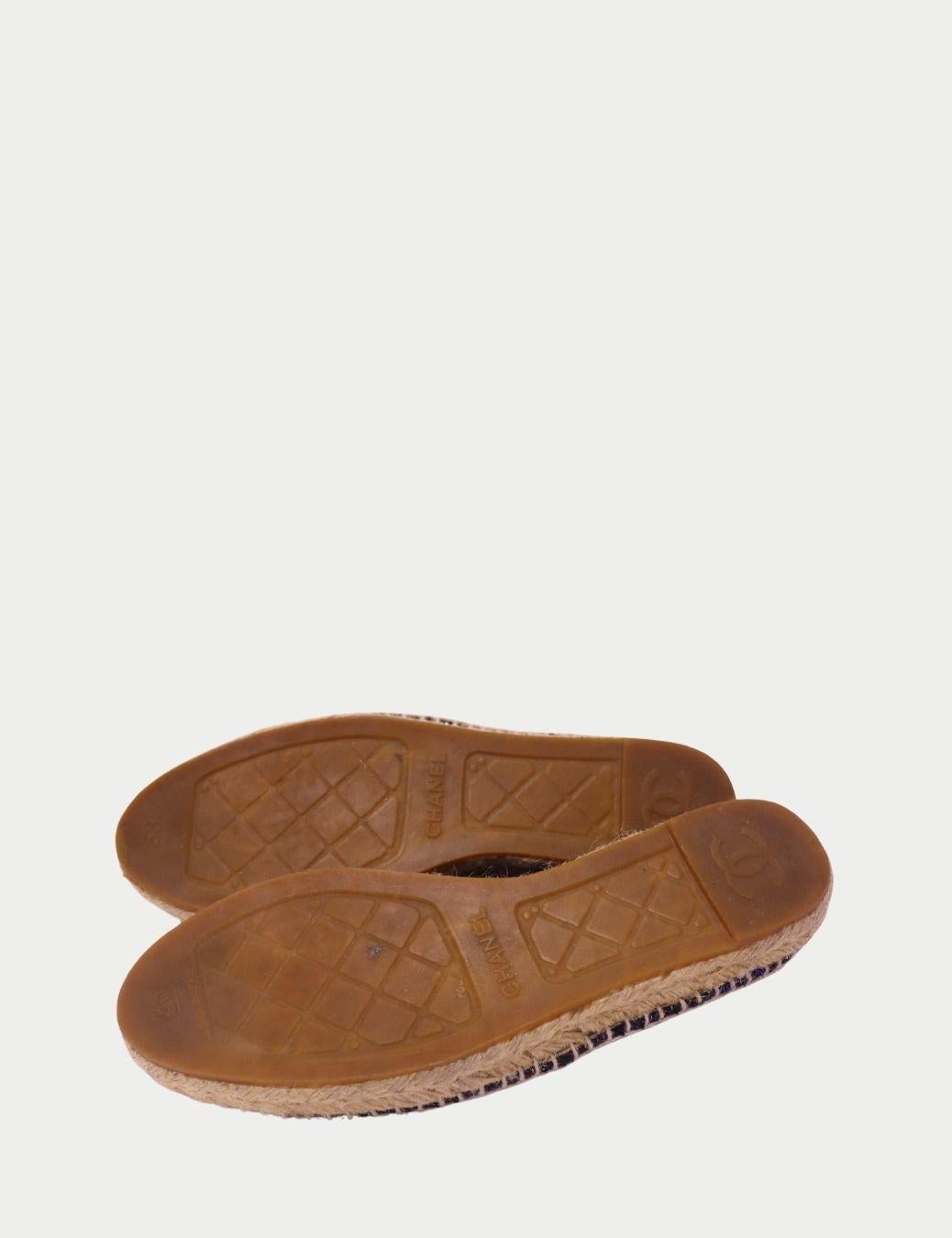 Donna Espadrillas Chanel in tweed e pelle metallizzata - EU 38 in vendita