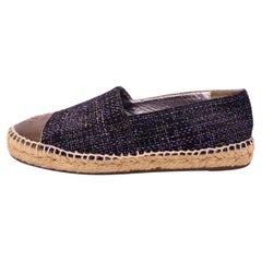 Chanel Tweed & Metallic Leather Espadrilles - EU 38