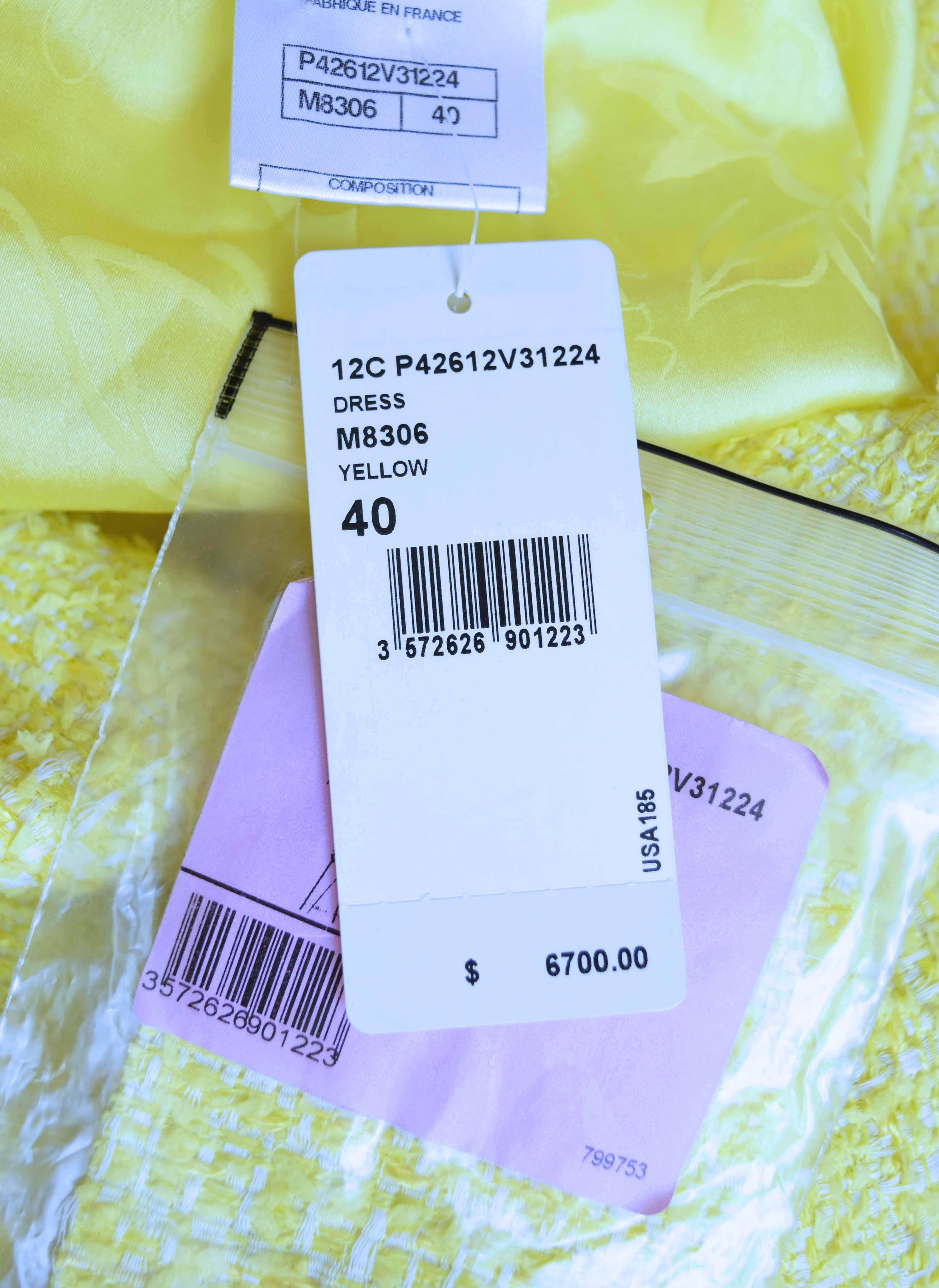 Chanel Tweed Midi Dress 12C 2012 NWT Retails $ 6700 Size 40 For Sale 1