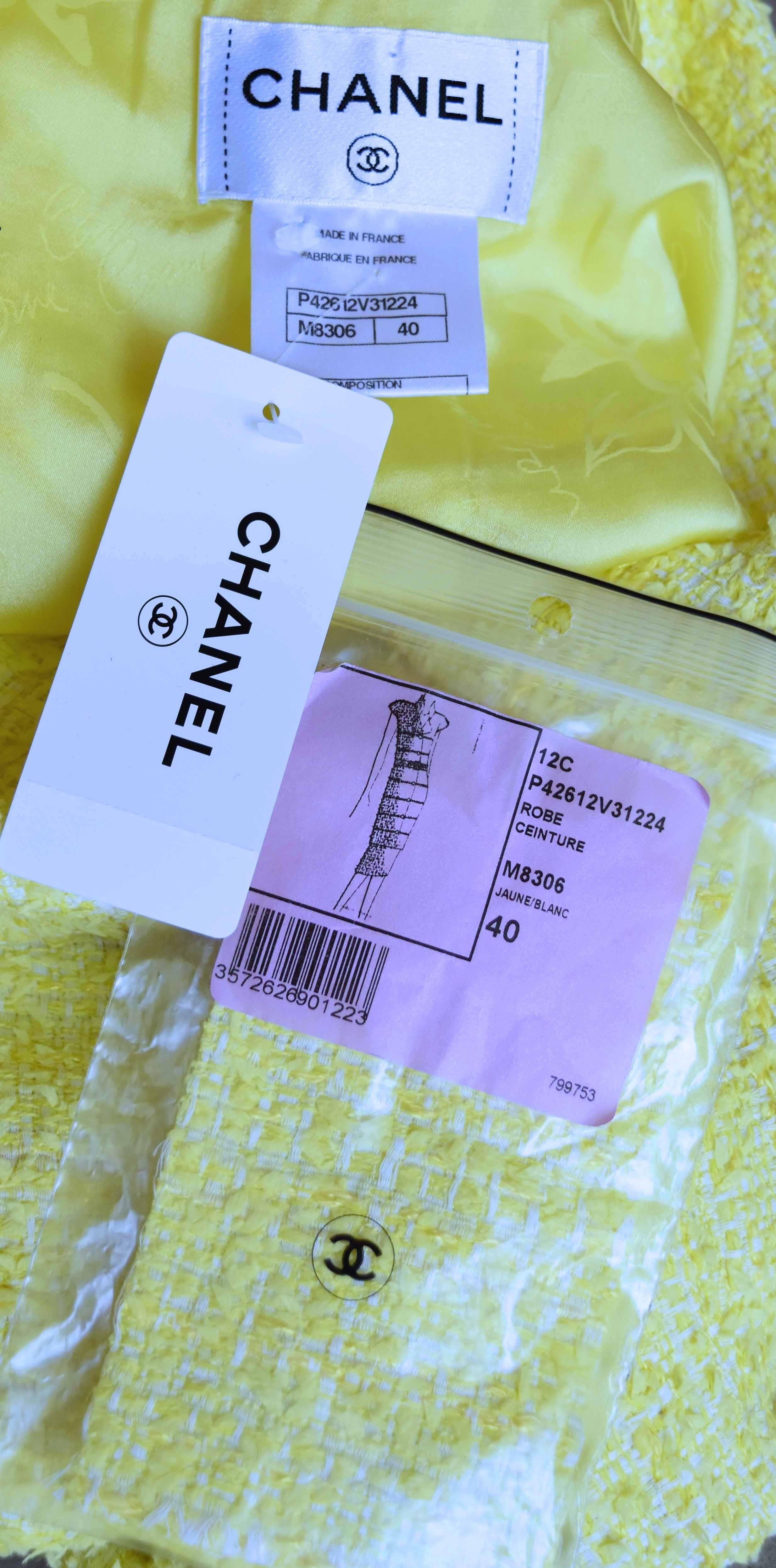 Chanel Tweed Midi Dress 12C 2012 NWT Retails $ 6700 Size 40 For Sale 2