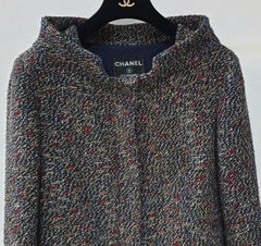 Chanel Tweed Multicolor Wool-Blend Boat Neck Button Front Blazer Jacket
